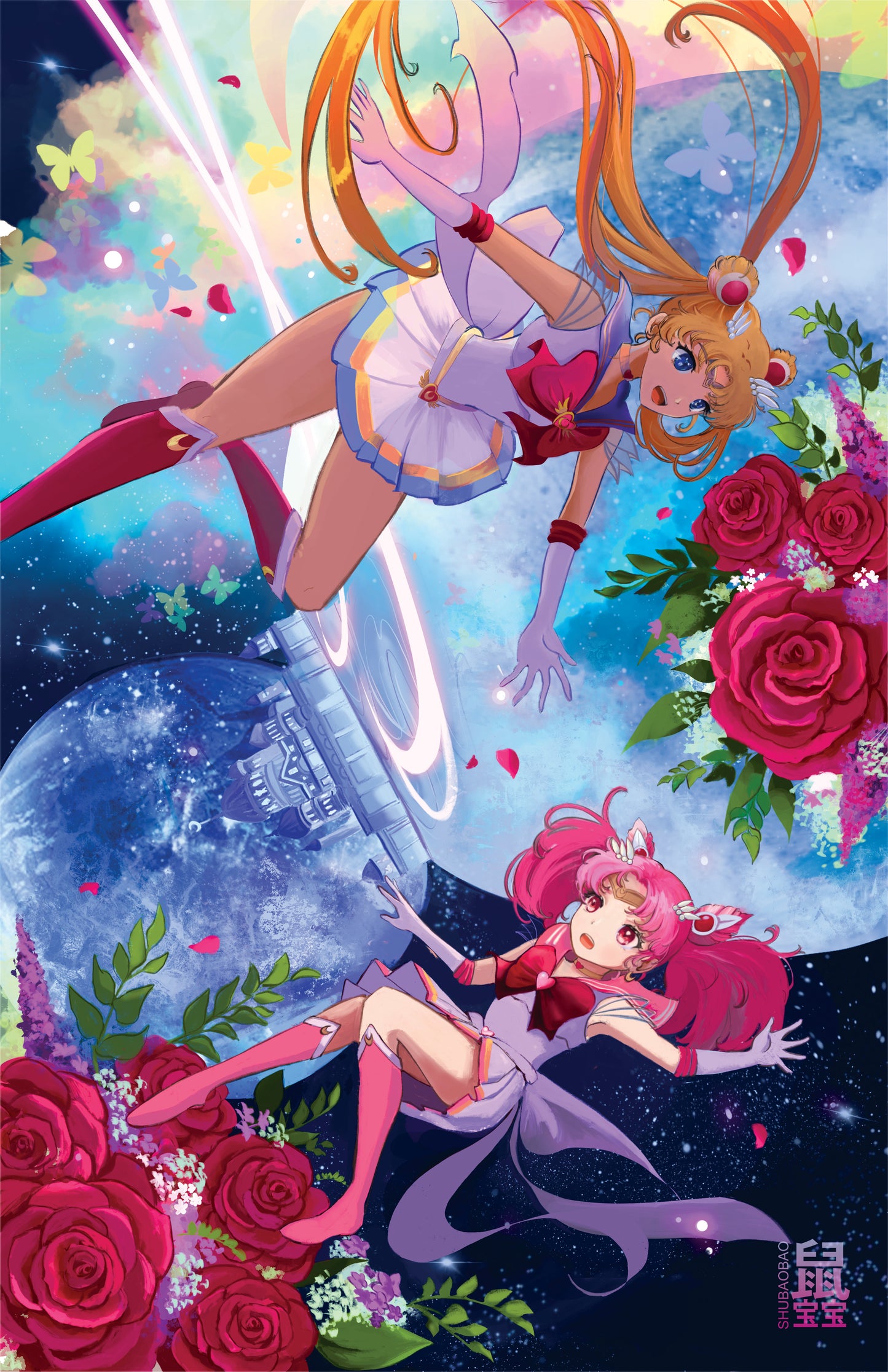 Sailor Moon and Chibi Moon