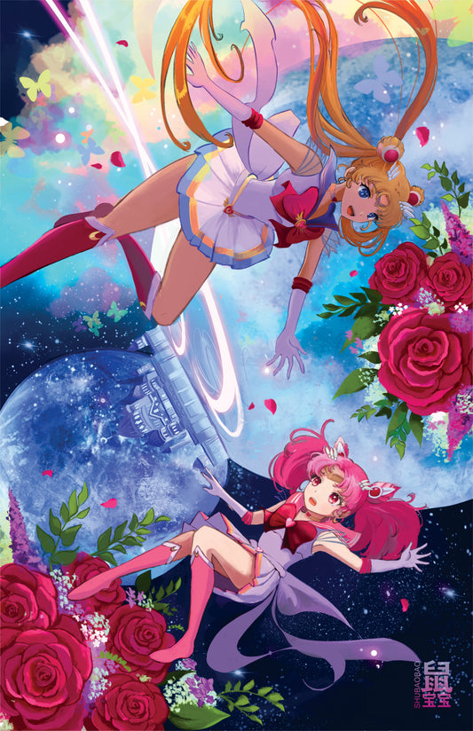 Sailor Moon and Chibi Moon